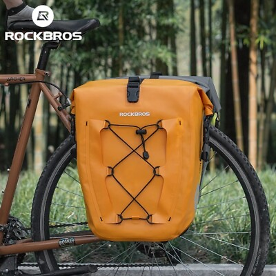 #ad ROCKBROS Bike Rear Rack Seat Bag Storage Pouch Trunk Big Pannier 25L Waterproof $65.79