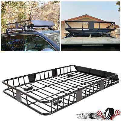 67#x27;#x27; Universal Roof Rack Extension Cargo Car Top Luggage Carrier Basket Holder $108.50