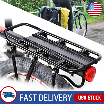 #ad Bicycle Mountain Bike Rear Rack Seat Post Mount Pannier Luggage Carrier Metallic $18.85
