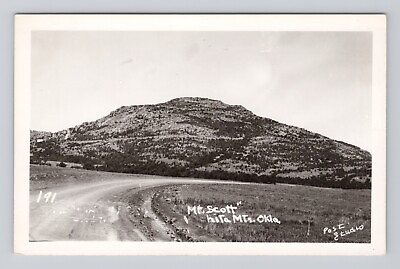 #ad Postcard RPPC Mountain Scott in Whichita Mountains Oklahoma north of Lawton $14.90