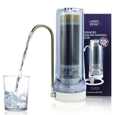 APEX MR 1050 Countertop Water Filter 5 Stage Alkaline pH Reduces Chlorine Clear $80.95