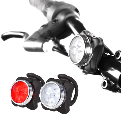 #ad 2×USB Rechargeable LED Bicycle Lights Set Headlight Taillight Cycling Light $9.85