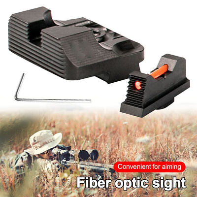 Tactical Front Rear Fiber Optic Sight Glow Scope Set for Glock Pistol Gun 17 19 $7.99