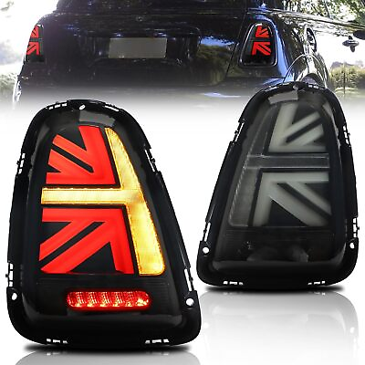 #ad VLAND For 2007 13 Mini Cooper R56 R57 R58 59 SMOKED LED Tail Lights W Animation $123.50