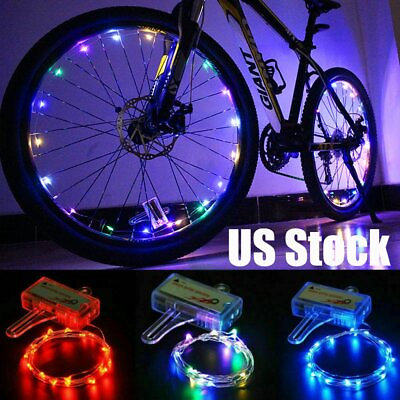 #ad #ad LED Bicycle Bike Cycling Rim Lights Manual Open amp; Close Wheel Spoke Light String $5.99