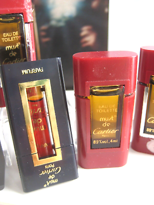 #ad #ad 🎁2pcs 90s Vintage 1.1ml *PARFUM* 4ml mini EDT Must de Cartier pure Perfume $29.00
