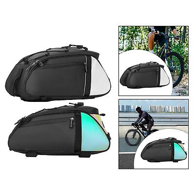 #ad Bicycle Rear Rack Bag Seat Bag Handbag Refletive for Cycling Storage Pouch Hard $22.20