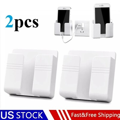 #ad 2 X Holder Wall Mounted Mobile Phone Charging Organizer Storage Box Stand Rack $6.49