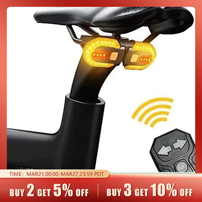 #ad Bike Turn Signal Rear Light LED Bicycle Lamp USB Rechargeable Bike Wireless Ligh $13.99