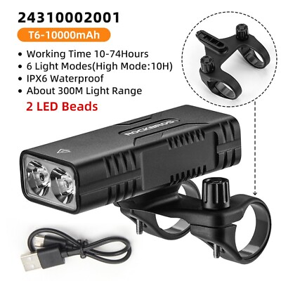 #ad ROCKBROS Bicycle Head Lights 850LM USB Charge Cycling Front Light Waterpfoof LED $26.95