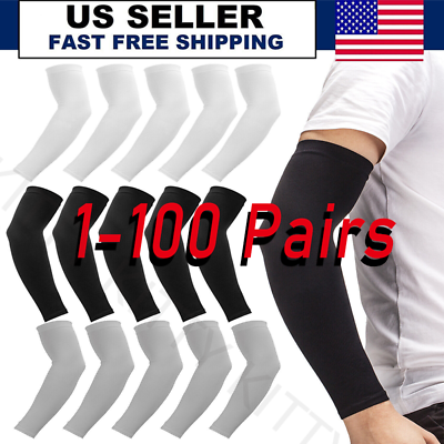#ad 10Pair SCooling Arm Sleeves Cover UV Sun Protection Outdoor Sports For Men Women $23.49