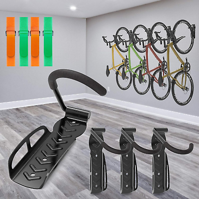 #ad 4 Pack Plastic Metal Steel Rubber Wall Mount Bike Rack Durable Lightw... $41.16