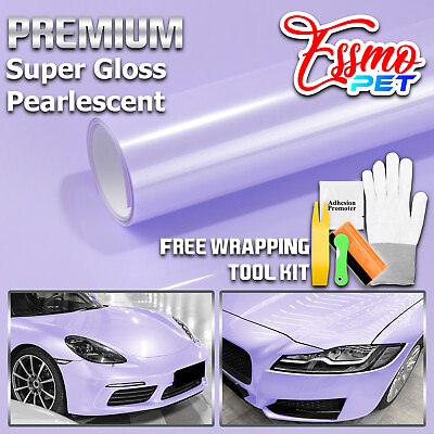 #ad PET Super Gloss Pearlescent Lavender Purple Car Vehicle Vinyl Wrap Decal Sticker $13.75