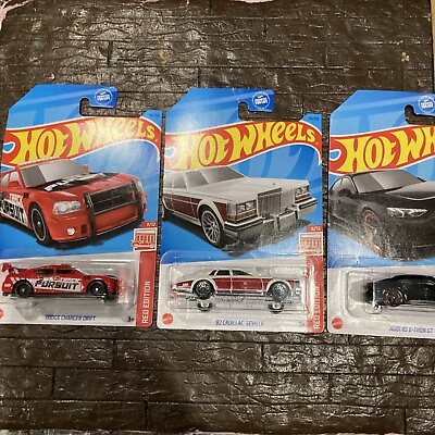 Hot Wheels 2023 Target Red Edition Cadillac Audi RS Dodge Charger 3 Car Set $8.88