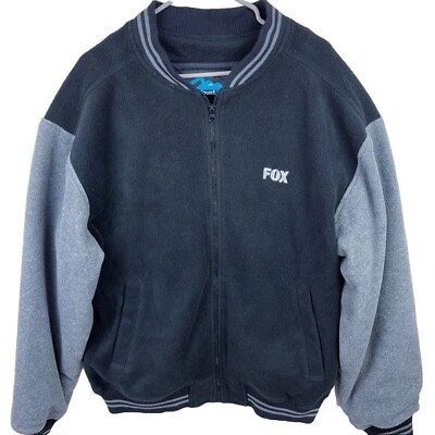 #ad Tri Mountain FOX Broadcasting Embroidered Fleece Varsity Style Jacket Size Large $24.99