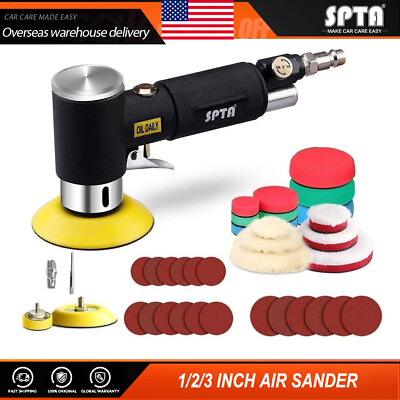 #ad SPTA 1 2 3 Inch Mini Orbital Sander DA Sander Air Dual Action Grinding Machine $49.99