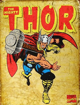 TIN SIGN quot;Thorquot; Hero Signs Garage Wall Decor Comic Marvel Cartoons Skol $7.35