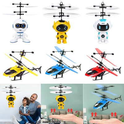 #ad Mini Aircraft Robot Model Induction Flying Toys LED RC Helicopters Drone Toys US $18.98