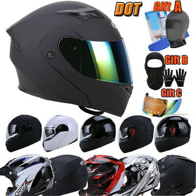 #ad DOT Motorcycle Men Full Face Helmet W Gift Motocross Dirt Bike Off Road ATV MTB $55.99