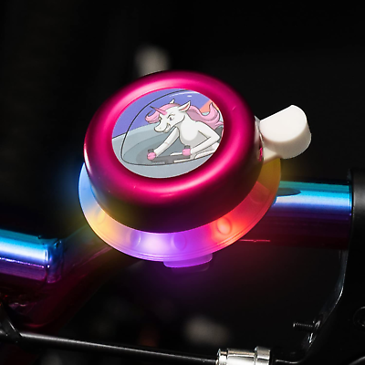 #ad LED Light Up Bike Bell with Rainbow Color Ring Fun Bicycle Accessory $25.99