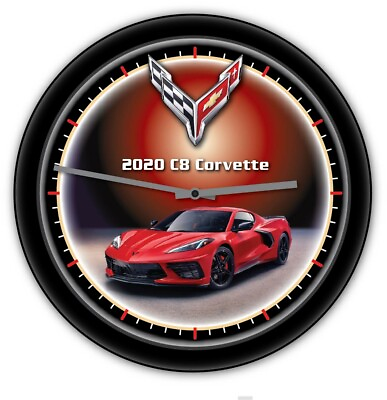 #ad Chevy Corvette C8 Wall Clock Sports Car Bedroom Man Cave Garage GREAT XMAS GIFT $28.95