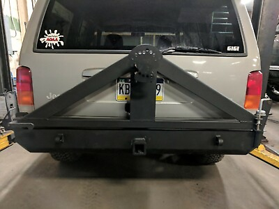 #ad Full Rear Bumper With Frame Tie Ins and Tire Carrier Fit For Jeep Cherokee XJ $1080.00