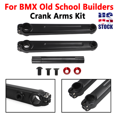 #ad For BMX Old School Build Bike Aluminum Black Crank Arm Bolt Rebuild Kit 175mm US $75.59