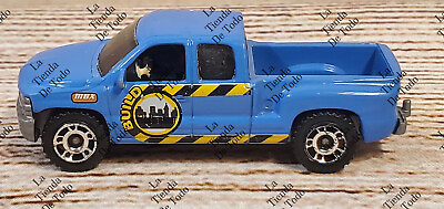 #ad Hot wheels 1999 blue Chevy Silverado Mbx work build truck step side $5.00