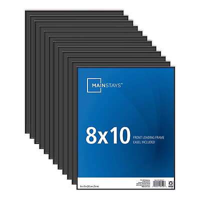 #ad 8quot;x10quot; Black Format Front Loading Picture Frame Set of 12 $20.13