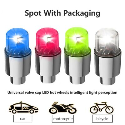 Luces LED Para Bicicleta Y Coche Tapas De Válvula De Neumático De Rueda Lámpara $14.39
