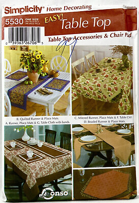 #ad 2003 Simplicity Sewing Pattern 5530 Table Top Accessories amp; Chair Pad Vntg 11591 $20.00