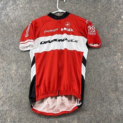 #ad Castelli Jersey Womens Medium White Red Diamondback Mountain Biking Cycling Logo $4.99
