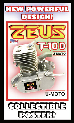 #ad NEW 80cc 100cc 2 STROKE MOTORIZED BIKE ENGINE FOR KITS AND BIKES PROMO POSTER $24.99
