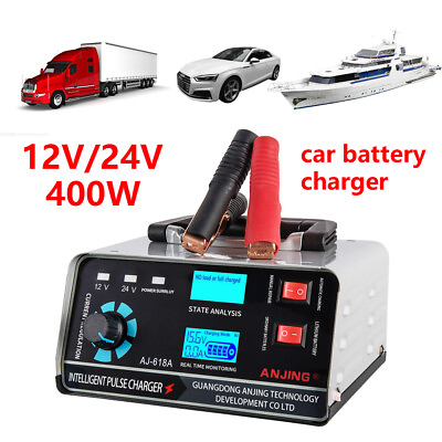 400W 12V 24V Heavy Duty Smart Car Battery Charger Automatic Pulse Repair Trickle $43.88