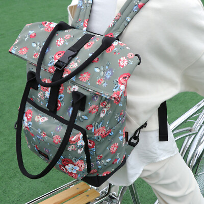 #ad TOURBON Green Flower Bicycle Pannier Bag Clipon Bike Backpack Bag Women for Gift $60.29