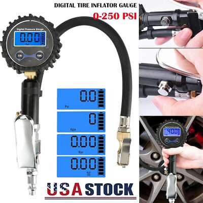 #ad Digital Tire Inflator with Pressure Gauge 250 PSI Air Chuck for Truck Car Bike $10.99