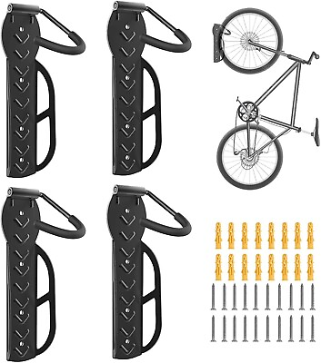 4 Pack Bike Rack for Garage Wall Mount Bike Hanger for Storage Holds Up to 70lb $45.00