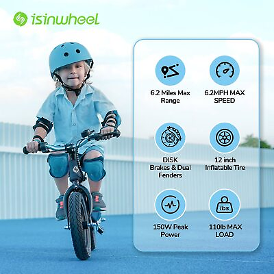 #ad Electric Bike For Kids Ages 3 8 150W Electric Balance Bike With Adjustable Seat $175.99