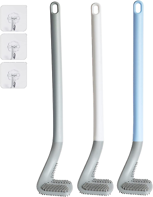 #ad 3 Pack Golf Toilet Brush Flexible Long Handled Toilet Cleaning Brush 360° No D $38.43