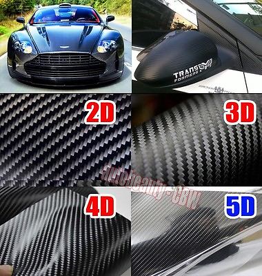 #ad Cool Car 2D 3D 4D 5D Carbon Fiber Texture Wrap Vinyl Sticker PVC Decal Air Free $35.59