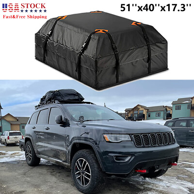 #ad Roof Rack Carrier Cargo Bag 600D Rooftop Luggage Storage Travel Black For Jeep $59.43