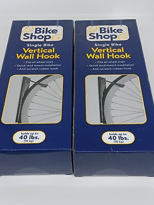 #ad Lot Set of 2 Vertical Wall Mount Bike Rack Single Bicycle Hook Bracket Hanger $18.18