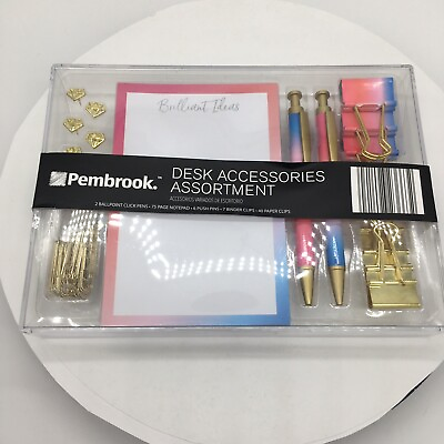 #ad #ad BNIB Pembrook Desk Top Accessories Assortment Office Supplies Pink Blue $14.99