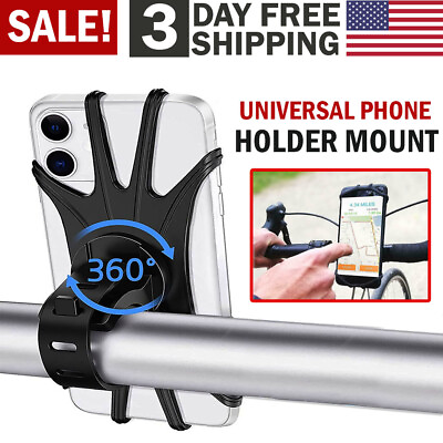 Bicycle Motorcycle MTB Bike Handlebar Silicone Mount Holder for Cell Phone GPS $7.89