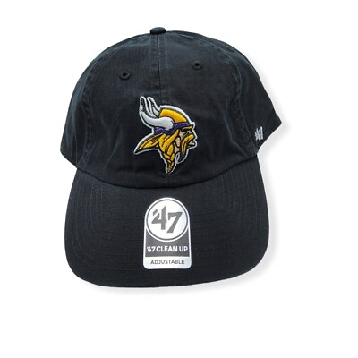 #ad #ad #x27;47 Minnesota Vikings Clean Up Black Adjustable Strap Hat Dad Cap $28.99