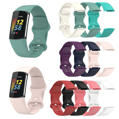 #ad Replacement Strap Sports Silicone Wristband Watch Band For Fitbit Charge 5 6 $6.85