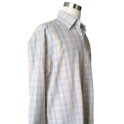 #ad Sette Ponti Mens Plaid Cotton Shirt Long Sleeve Size XL Multicolor $16.76