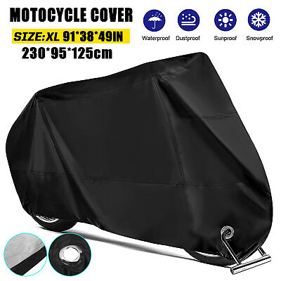 #ad Motorcycle Cover Black XL Waterproof Bike Outdoor Rain Dust UV Protector P6P9 $14.97