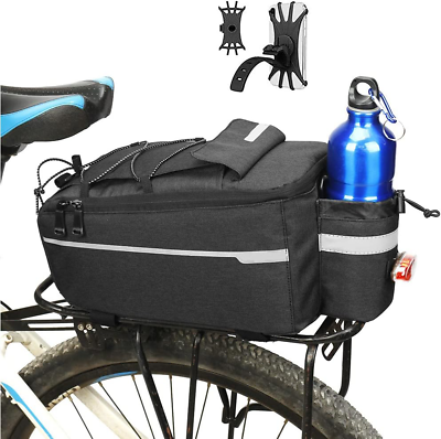 #ad ZIMFANQI Bike Rear Rack Bag 10L Insulated Bike Trunk Cooler Bag Reflective Rear $27.79