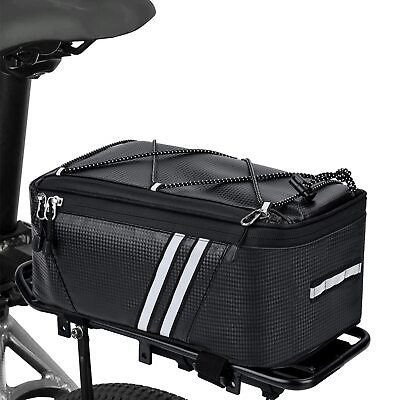 #ad Bike Reflective Trunk Bags Waterproof Rear Rack Bag for Bicycle 7L Capacity ... $29.96
